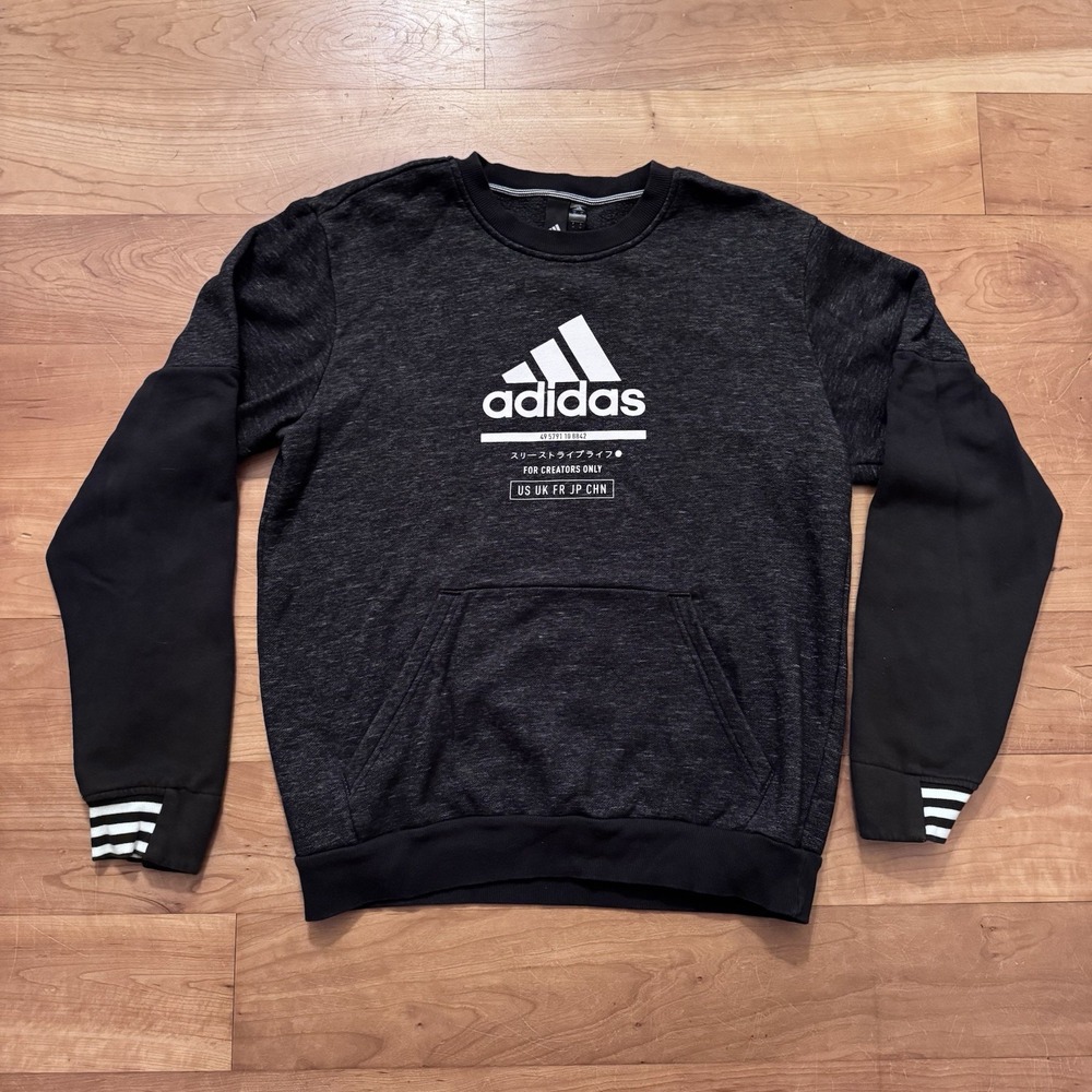 Adidas For Creators Only Crewneck Sweatshirt Mens Medium Black Long Sleeve